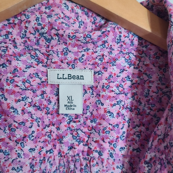 L.L. Bean Pink Floral Men's Shirt - Picture 3 of 4